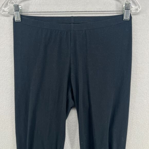 EILEEN FISHER Leggings S Organic Cotton Stretch Jersey Pull On Black USA - Picture 3 of 14